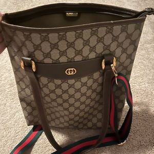 GUCCI-vintage monogram tote bag-authentic
